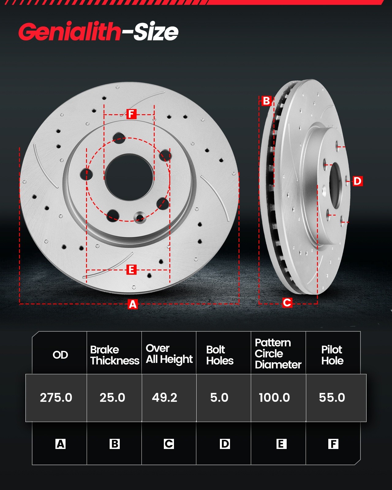 Front Drilled Disc Brake Rotors Pads Kits for Pontiac Vibe Toyota Corolla Matrix