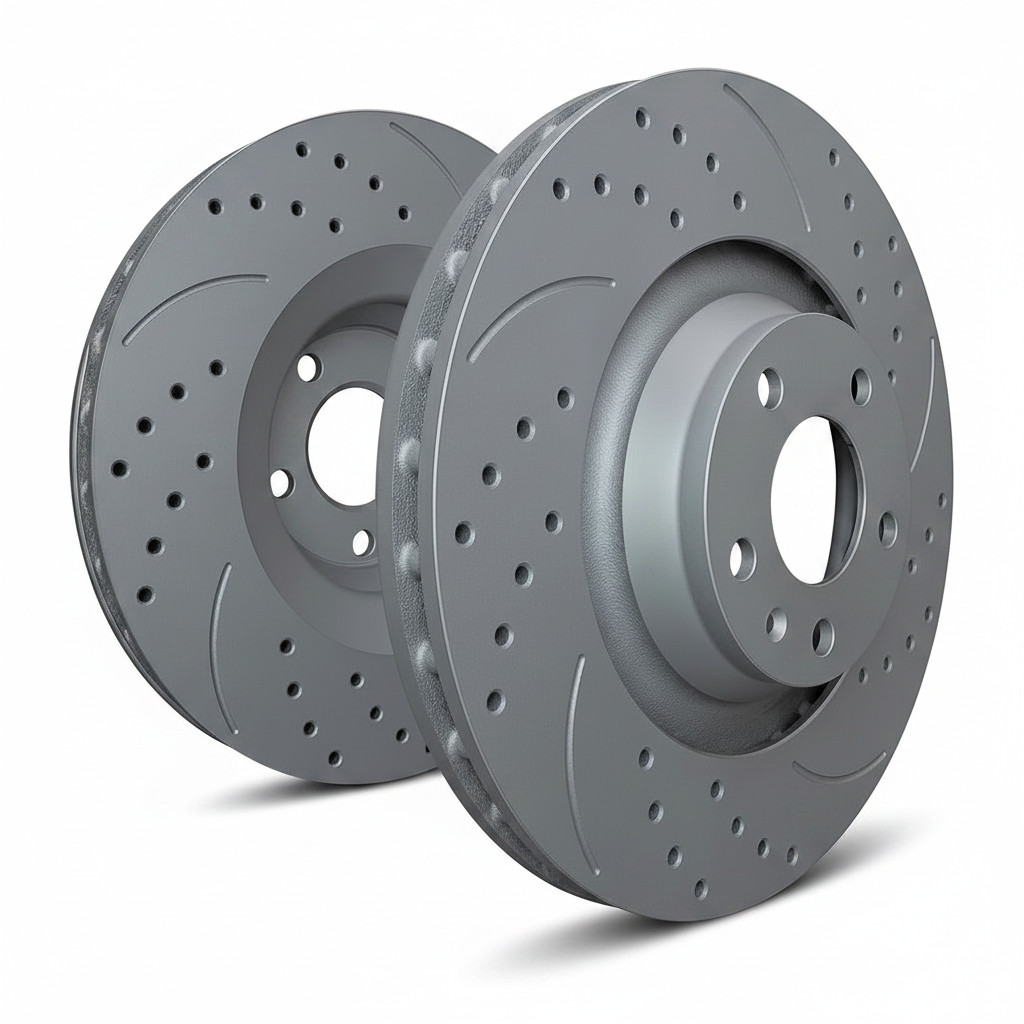 SP Performance S54-094 Dbl-Drilled/Slotted Grey Front Rotors 02-05 Ford Explorer
