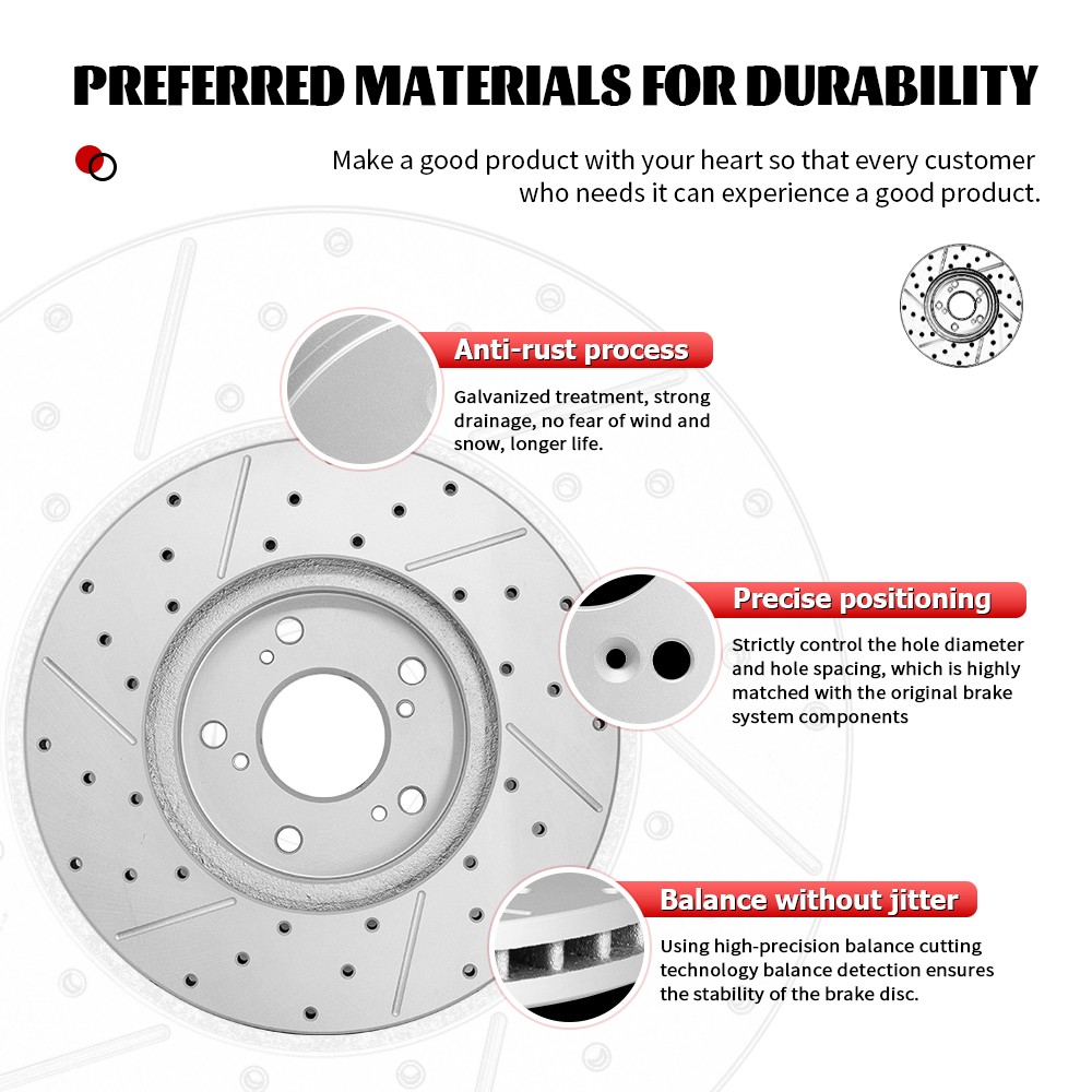 313mm Rear Disc Rotors Ceramic Brake Pads for 2005 – 2010 Honda Odyssey