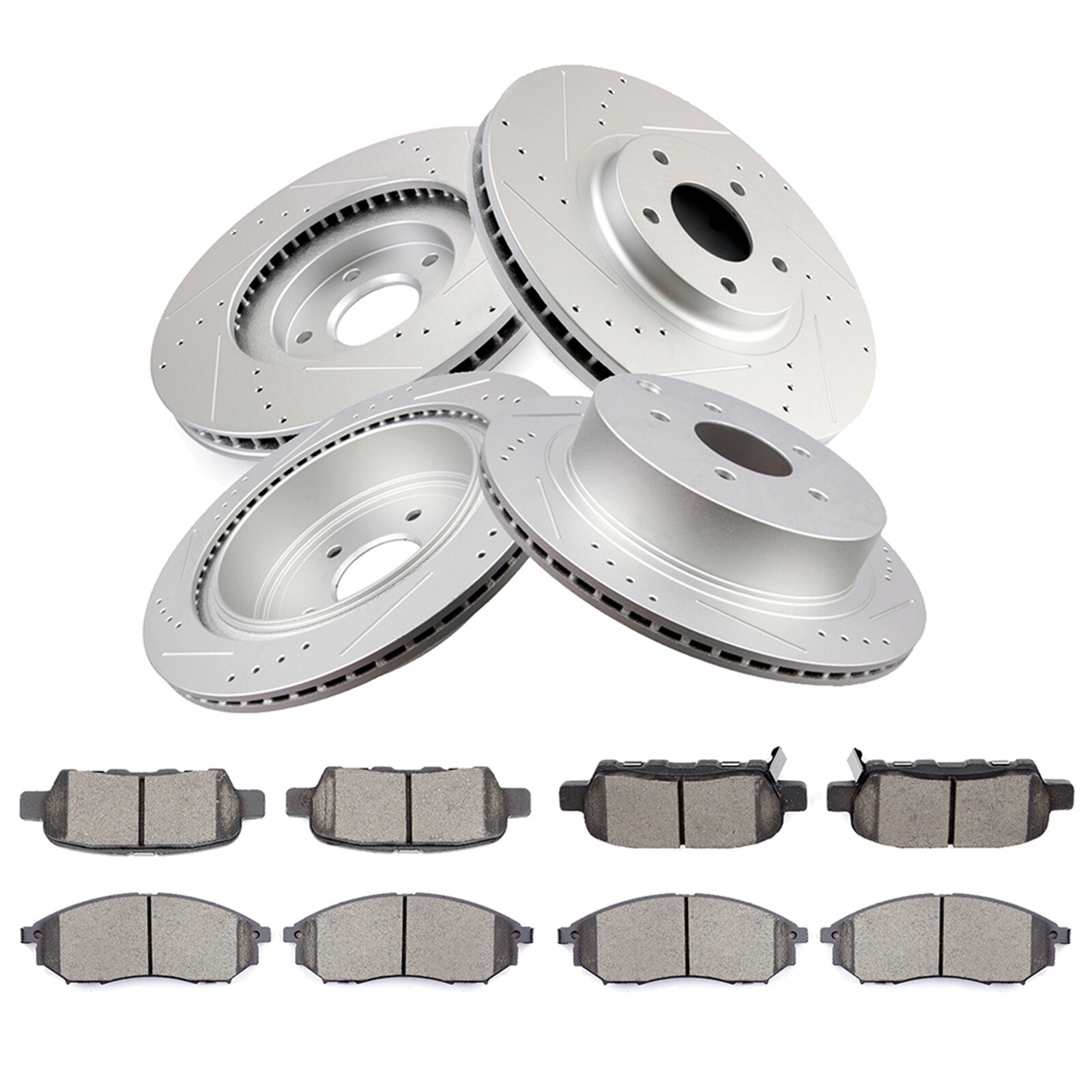 Front and Rear Drilled Brake Rotors & Pads for Nissan Murano INFINITI QX70 M37