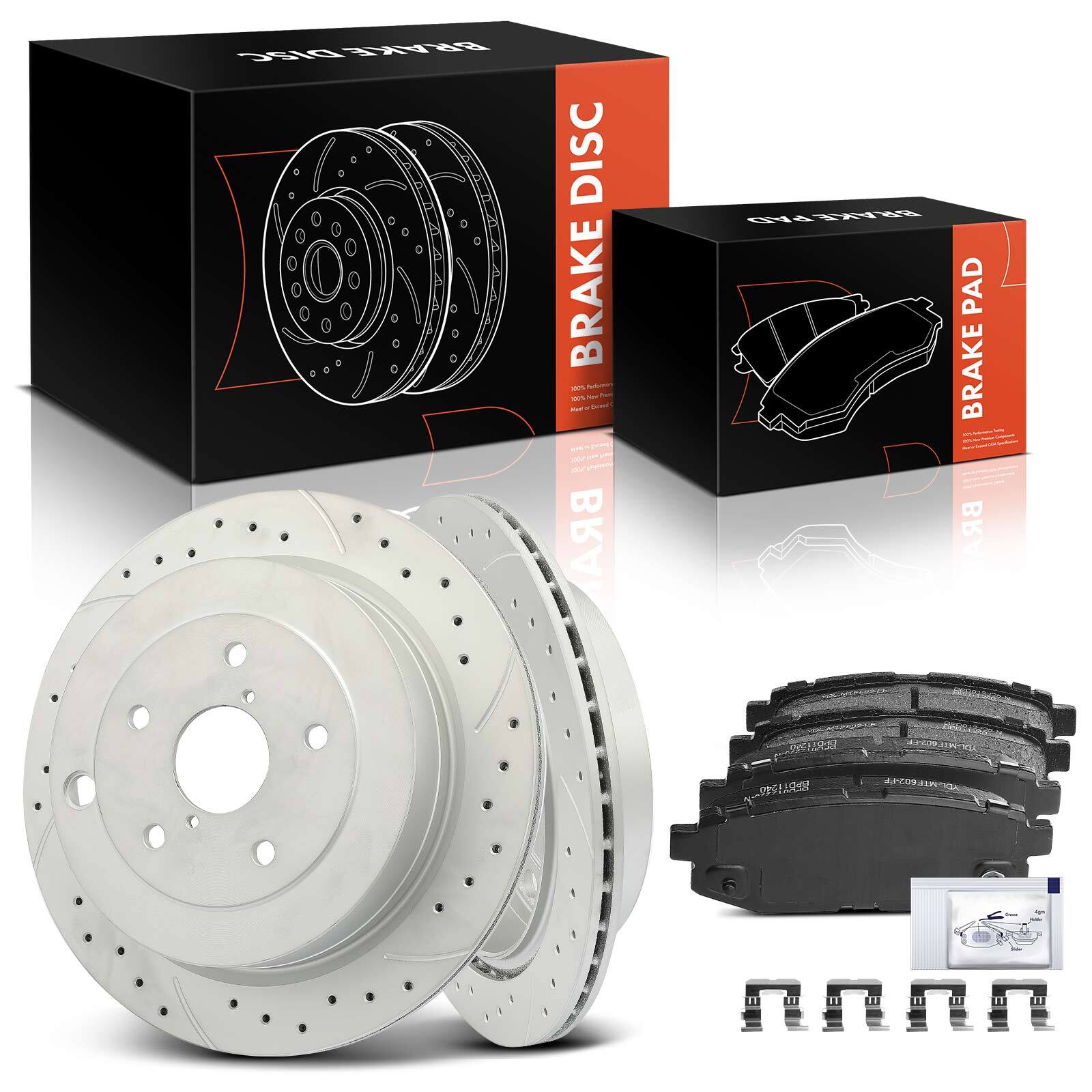 Rear Drilled Brake Rotor & Ceramic Pad for Subaru B9 Tribeca 06-07 Tribeca 08-14