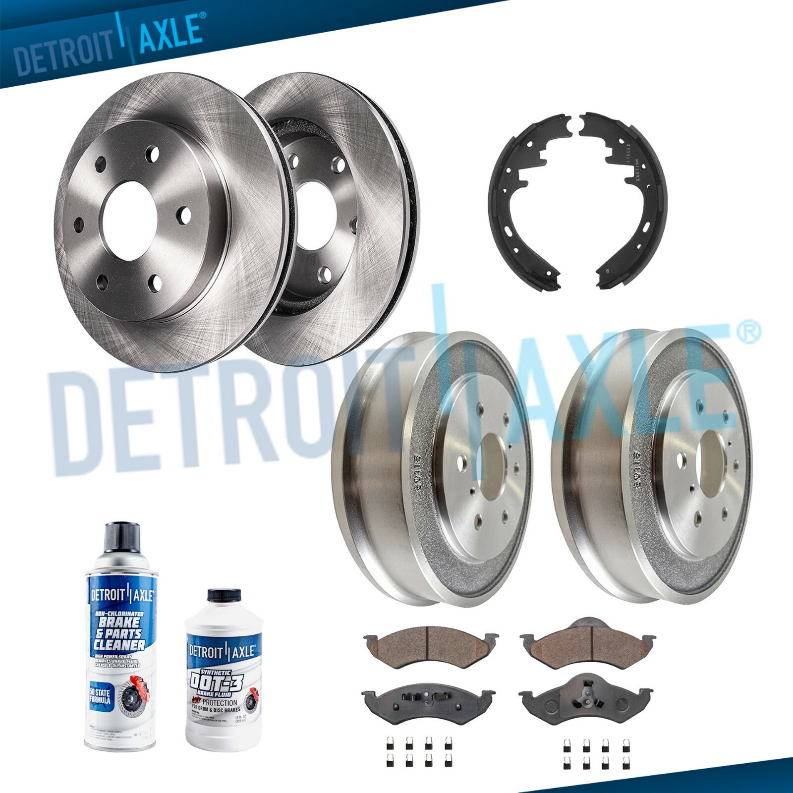 10pc Front Disc Brake Rotors Rear Drums Kit for 2000-2002 Dodge Dakota Durango