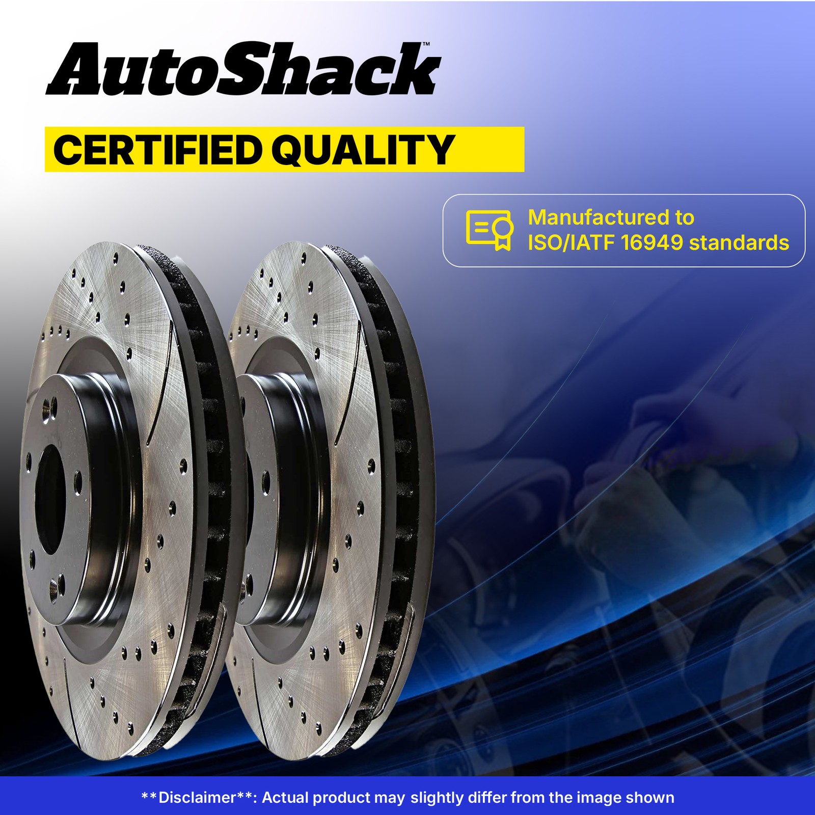 Front and Rear Drilled Brake Rotors Black Set of 4 for Hyundai Elantra Kia Soul