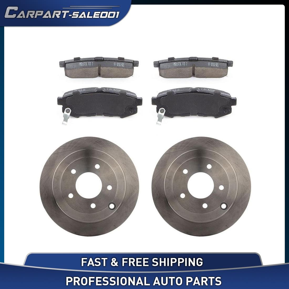 Rear Disc Brake Rotors Ceramic Brake Pads for 2004 2005 2006 Mazda MPV