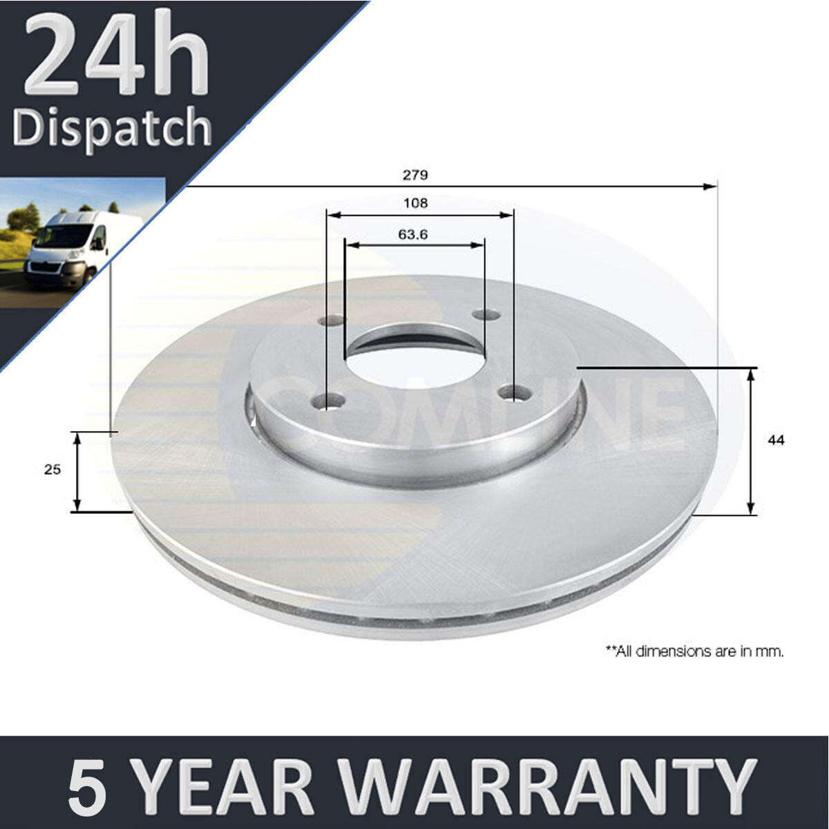 Fits Ford Fiesta 2005-2007 2.0 + Other Models PV Front Brake Disc #1