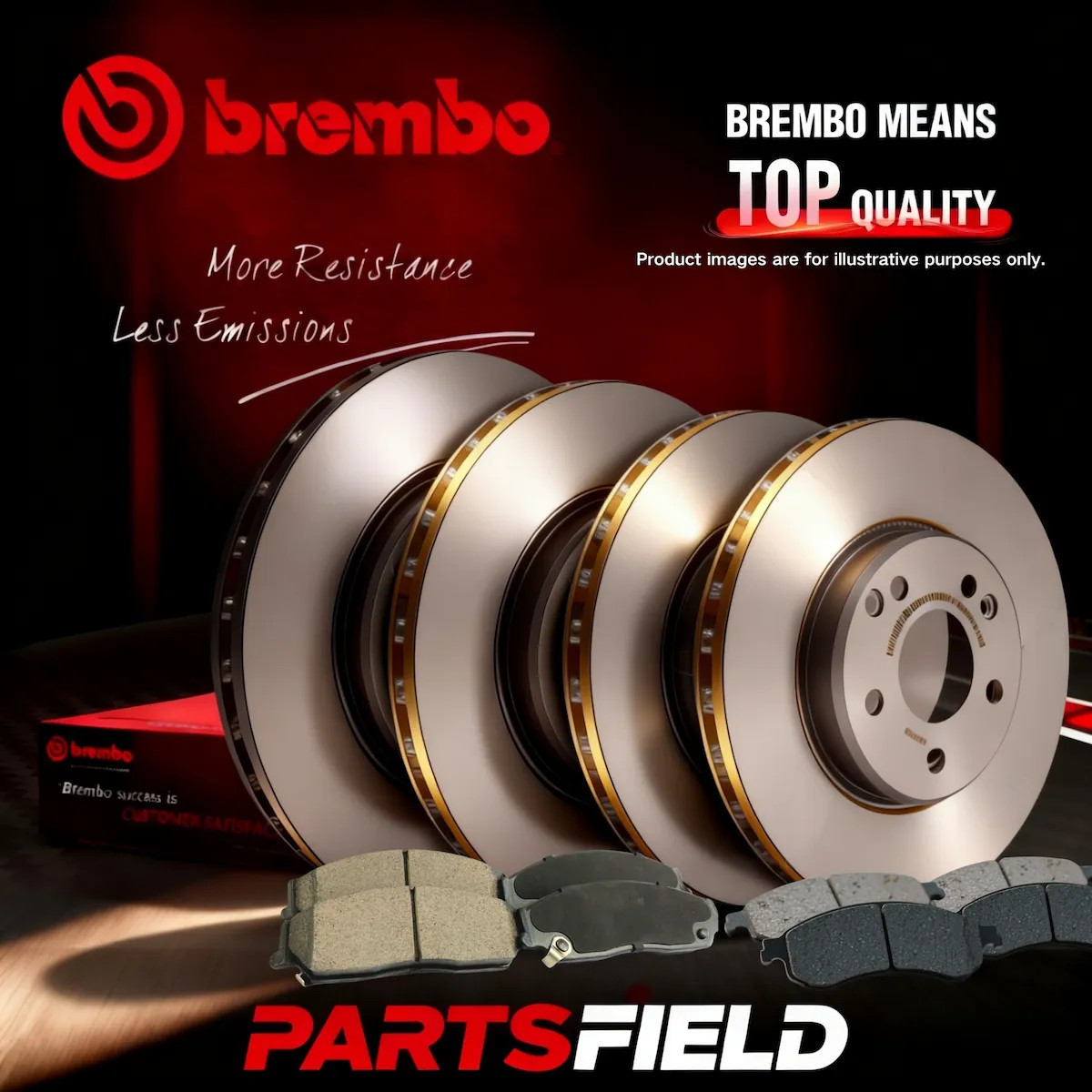 Full Set Brembo UV Coated Disc Rotors+KDH Brake Pads for Audi A5 8F7 8TA 14-16