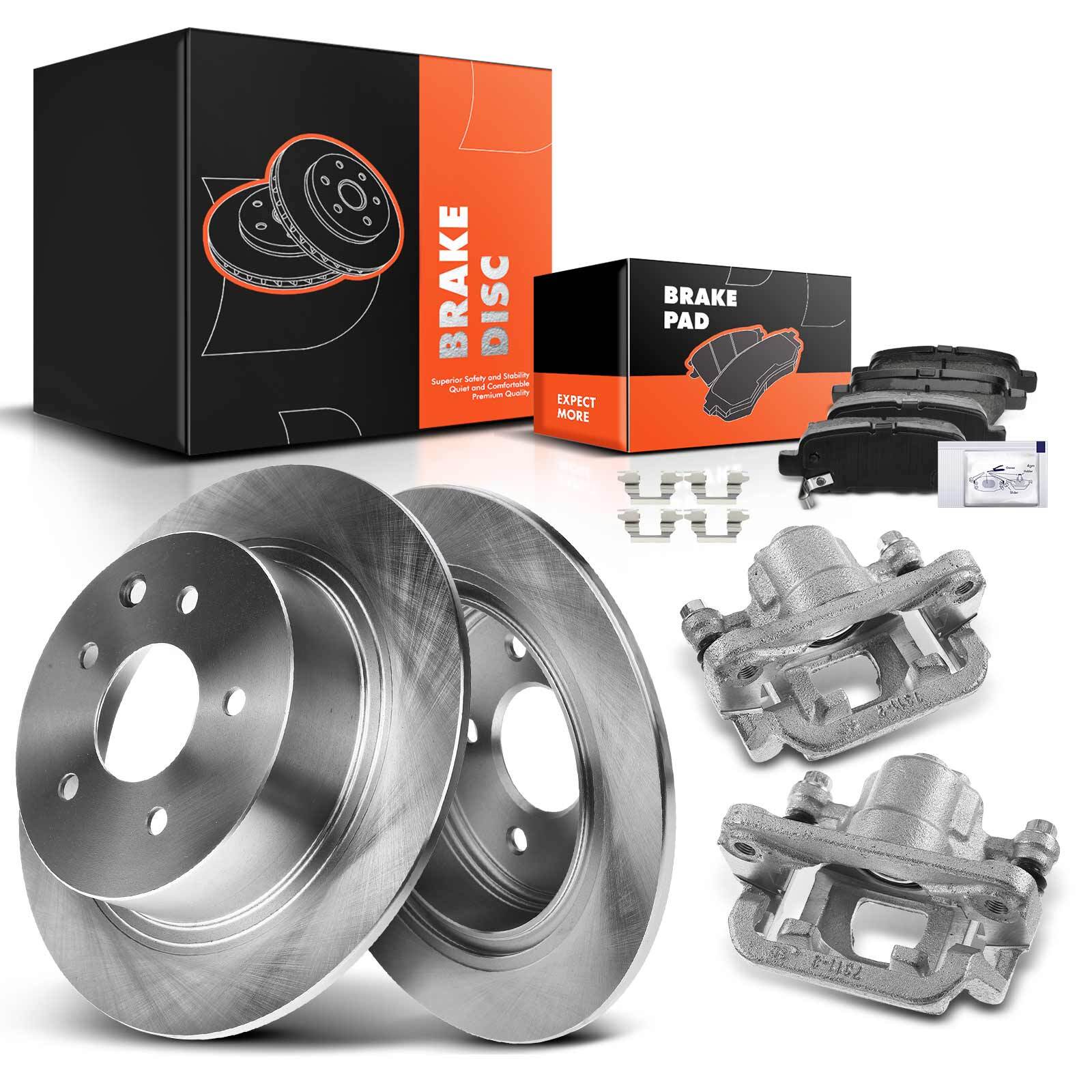 8x Rear Disc Brake Rotor & Pad + Brake Calipers for Nissan Maxima 04-06 Altima