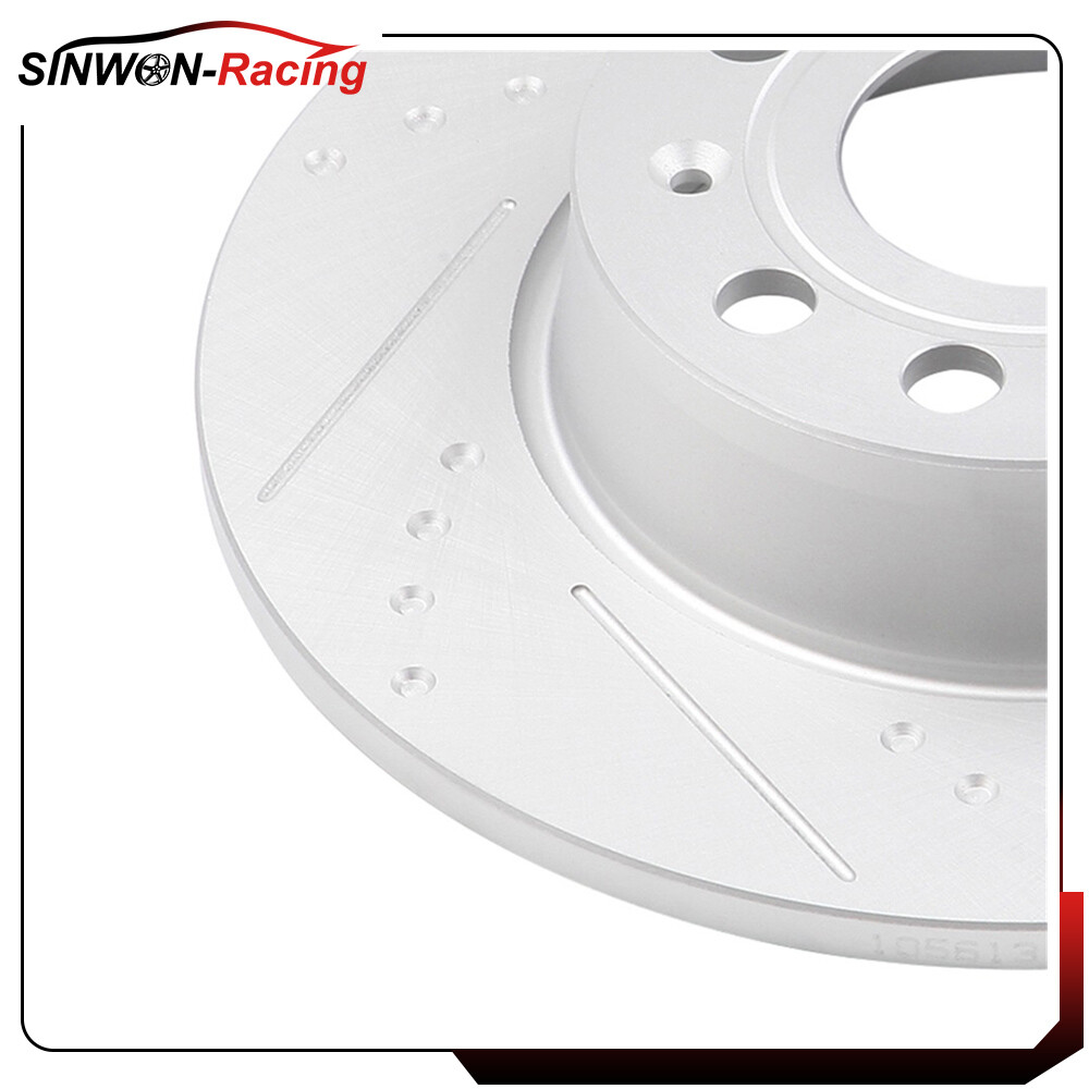 Front Rear Brake Discs Rotor Slot Ceramic Pads For Vw Golf 2010 – 2014 2.0L TDI
