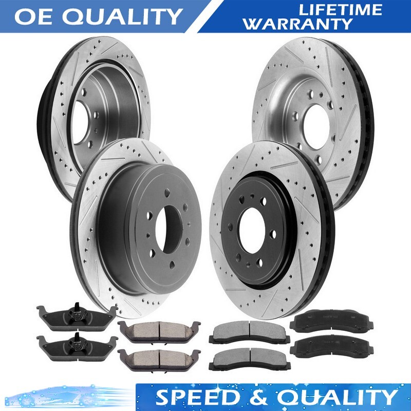 Front Rear Disc Brake Rotors Brake Pads W/Hardware For 2010 2011 Ford F-150 A9