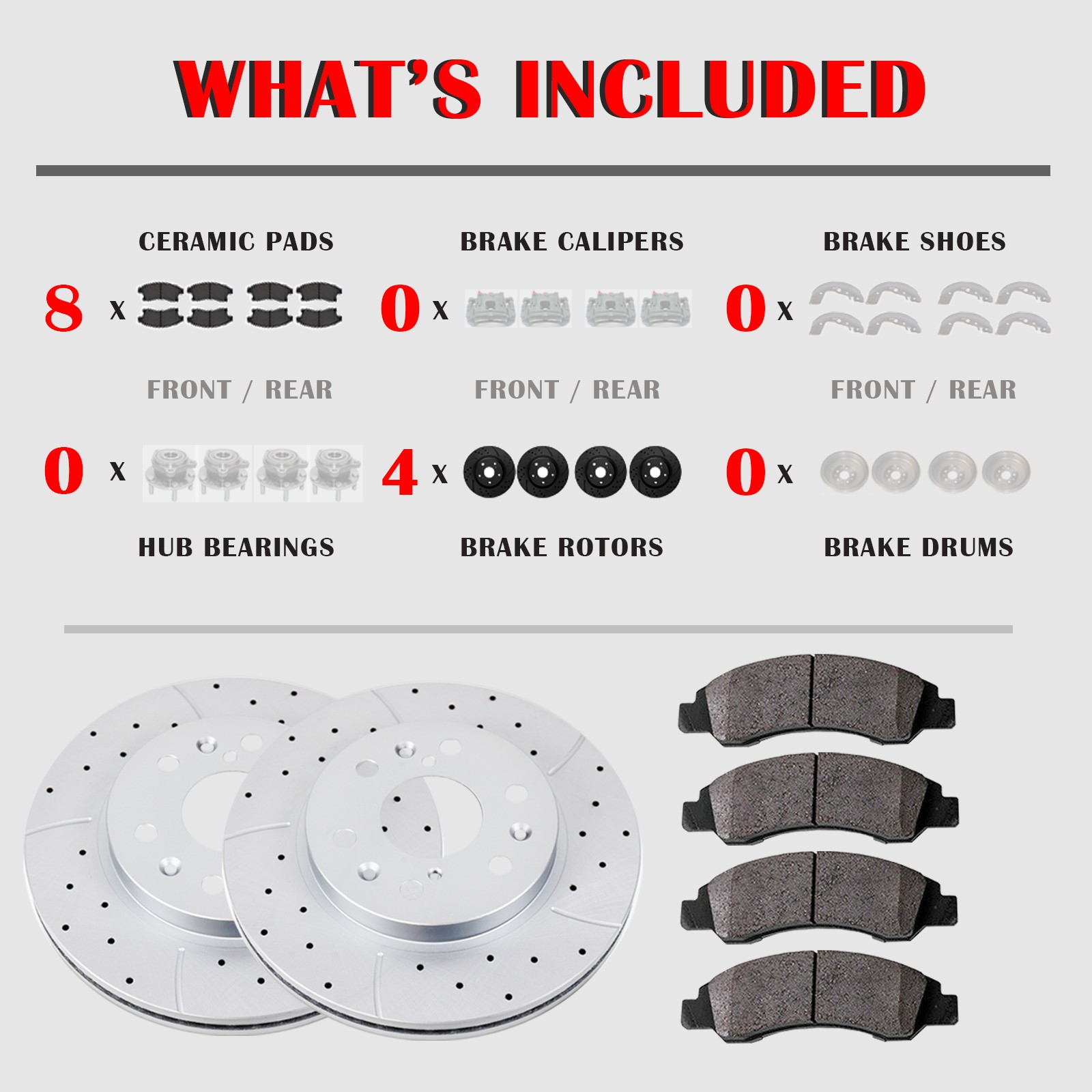 5.7L 345mm Front & Rear Brake Rotors + Pads for Charger Challenger Chrysler 300