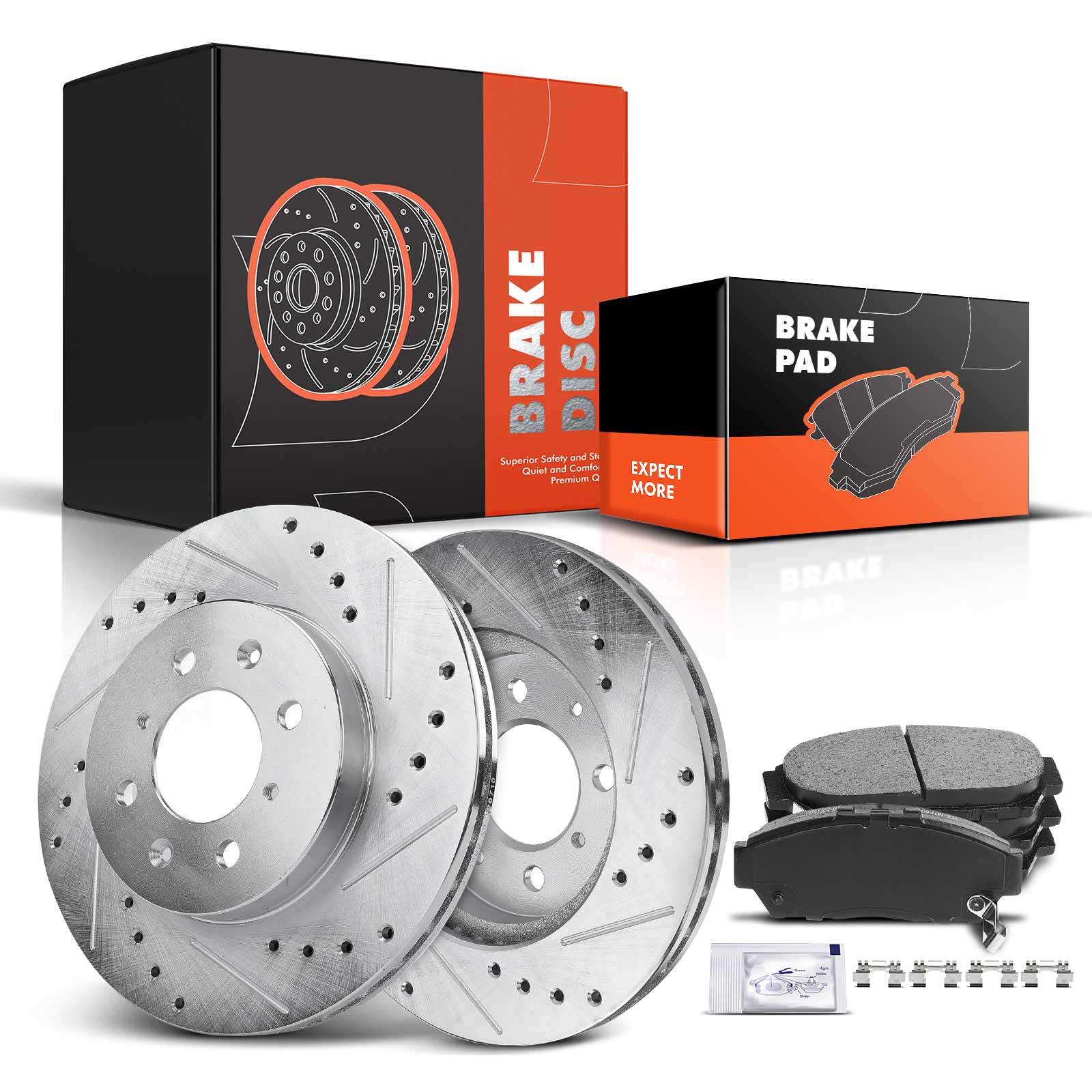 Drilled Rotors & Brake Pads for Honda Civic 1993-1995 Acura Integra 94-01 Front