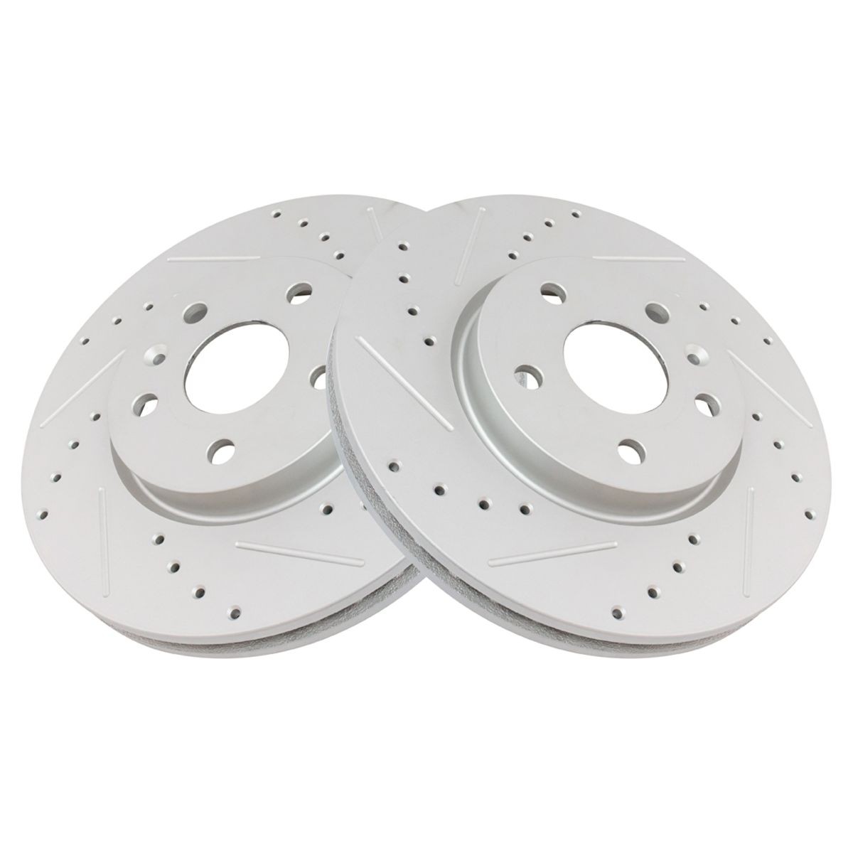 Performance Brake Rotor Drilled Slotted Coated & Ceramic Pad Kit