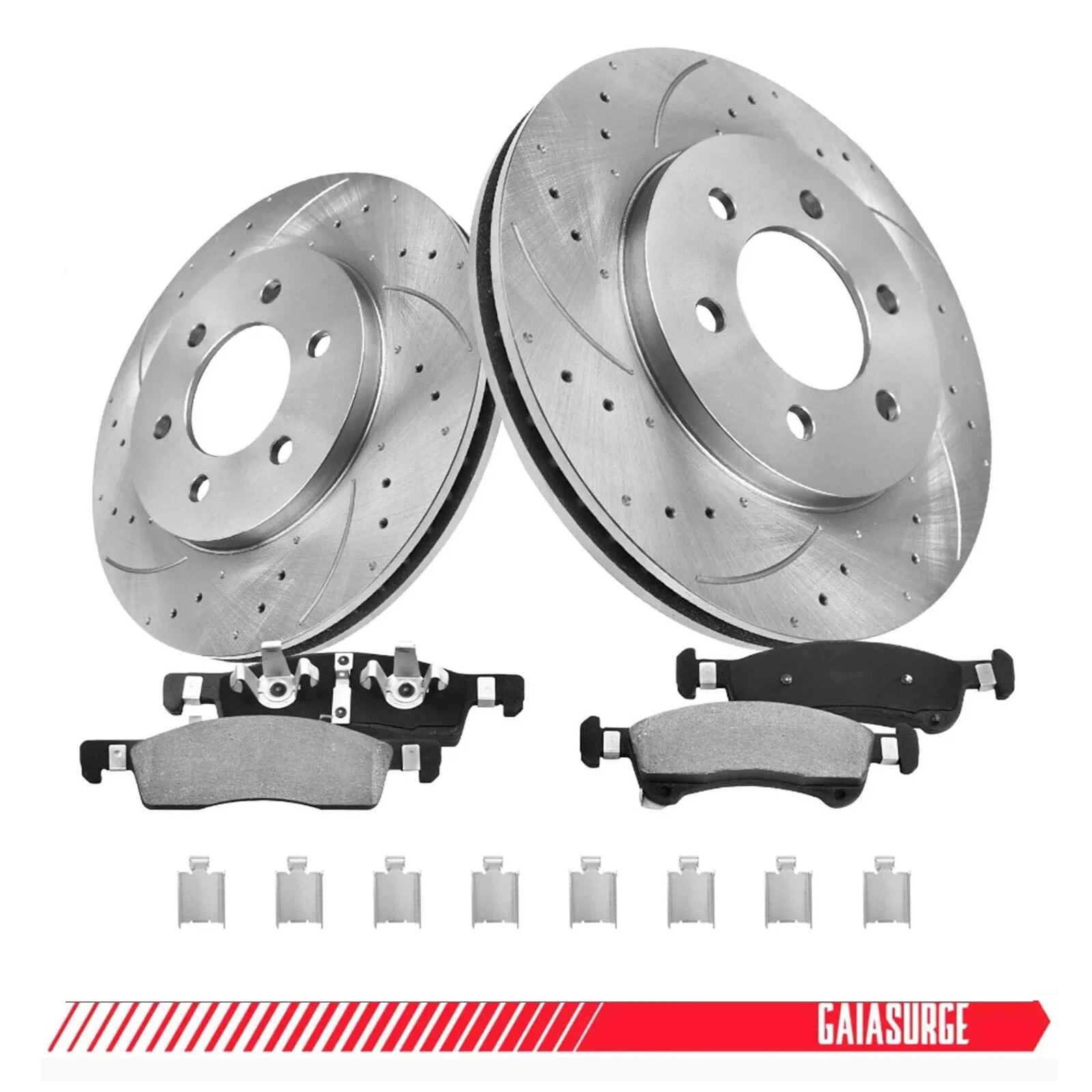 FOR 2011 2012-2017 Ford Expedition Front Rear Drilled Slotted Rotors Brake Pads