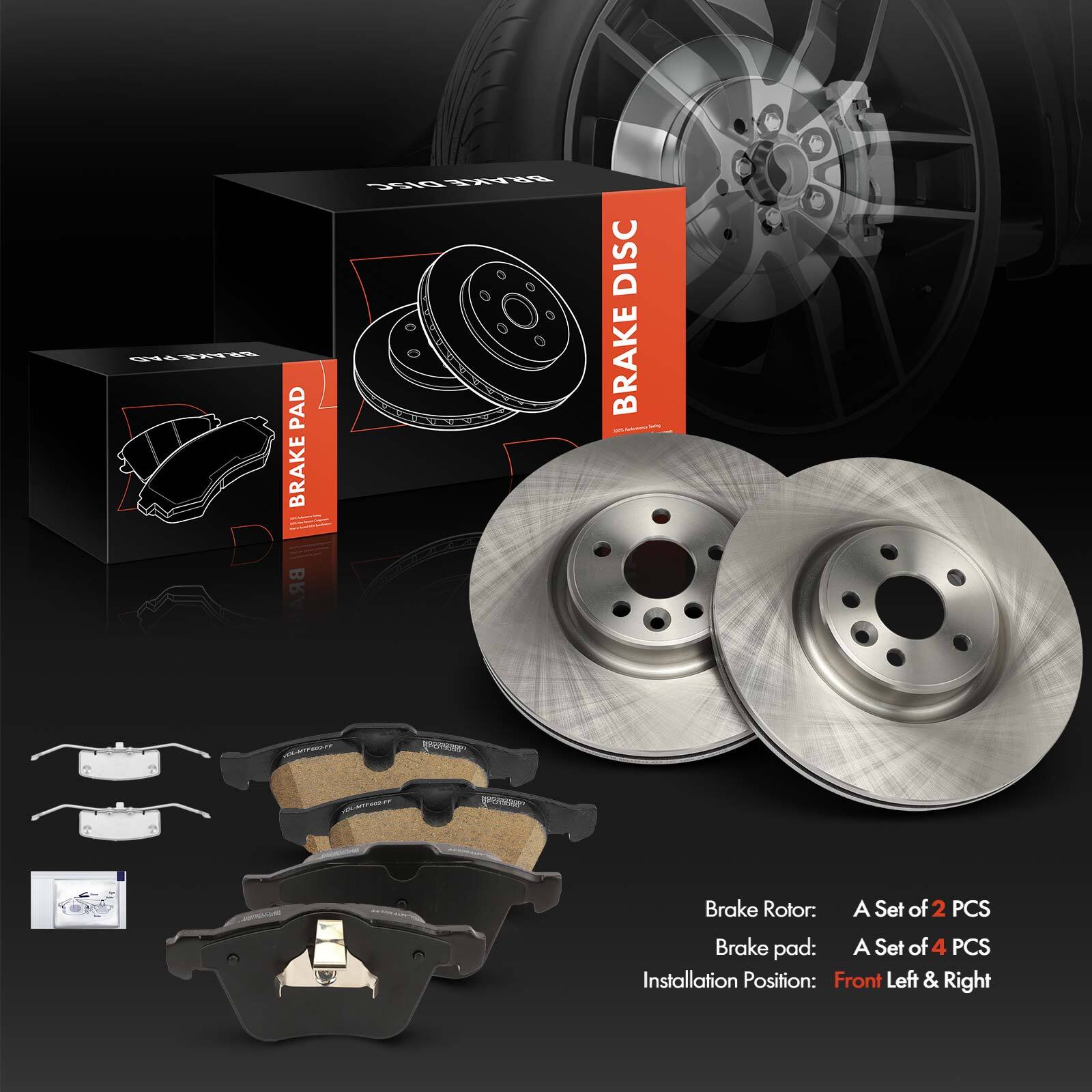 Front 336mm Disc Brake Rotor & Ceramic Brake Pad for Volvo XC70 S60 S80 V60 V70