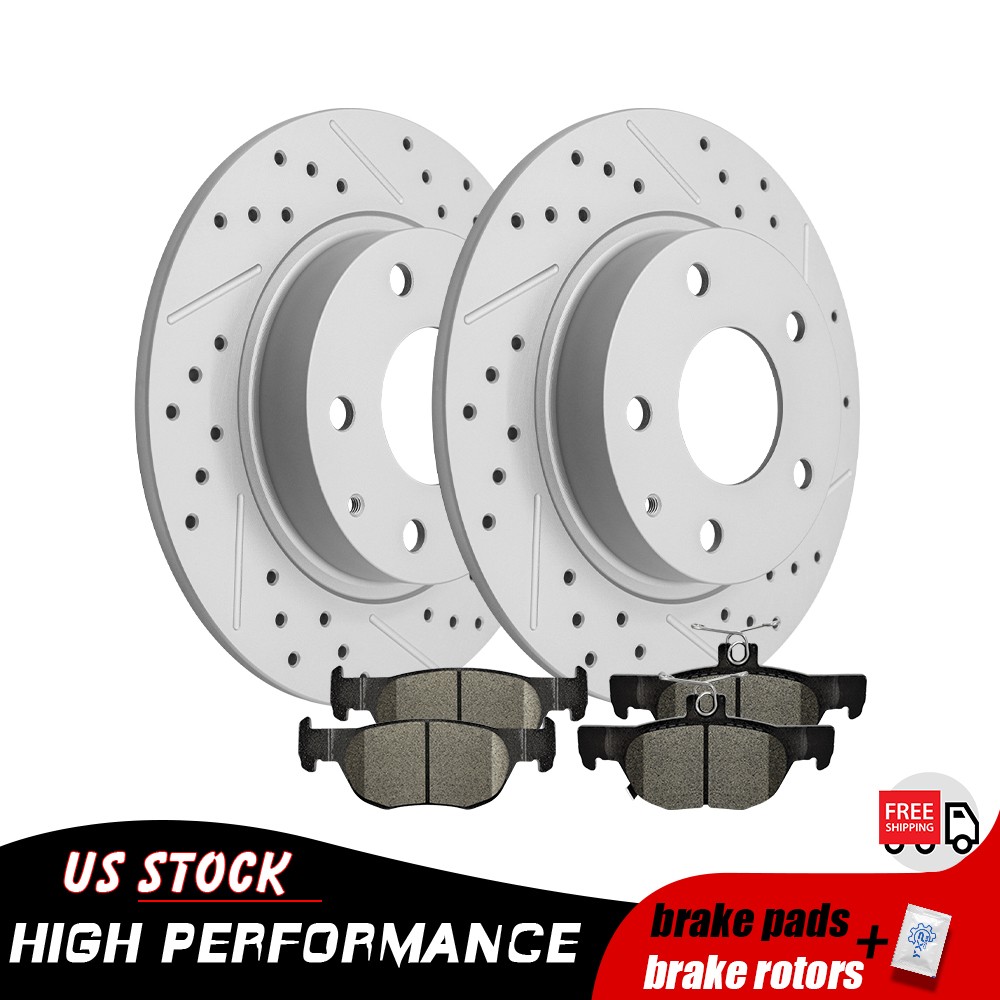 265mm Rear Drilled Brake Disc Rotors Pads for Mazda 3 Sport CX-30 2020 – 2021