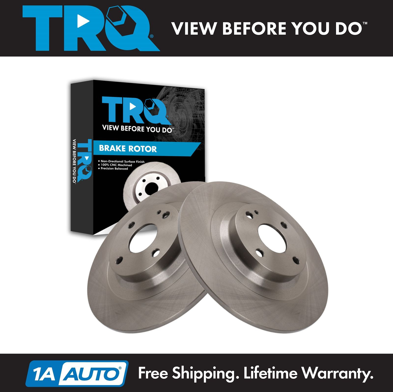 TRQ Rear Brake Rotors For 2017-2020 Fiat 124 Spider 2016-2023 Mazda MX-5 Miata