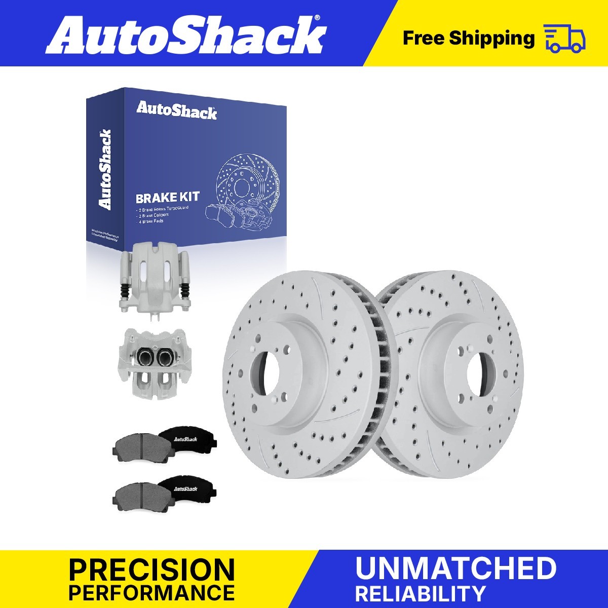 Front Drilled Slotted Brake Rotors Premium Pad Calipers for Acura, TL 09-14