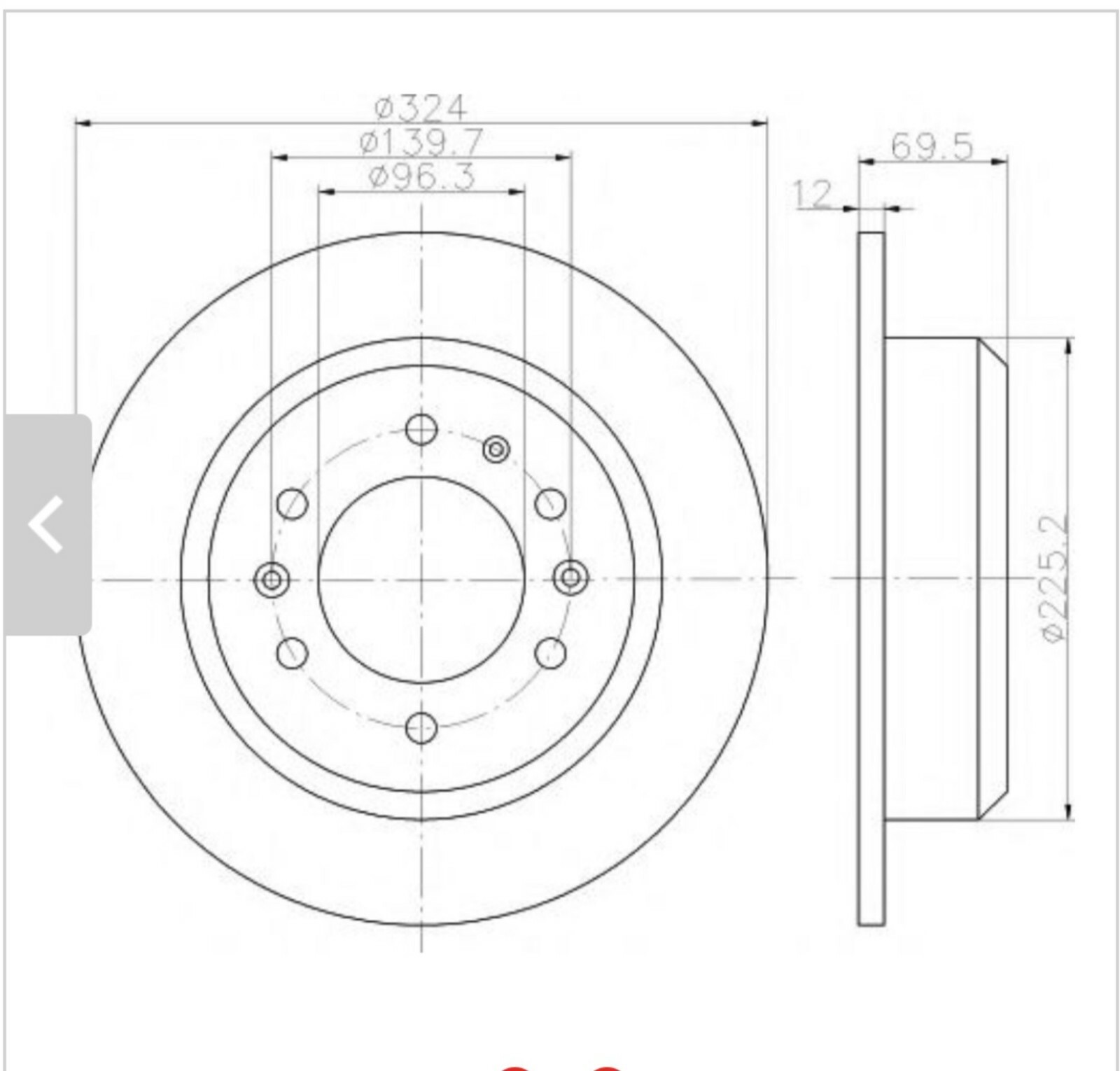 Mintex Rear Brake Disc By Mintex MDC1823 Fits KIA Sedona I & 2