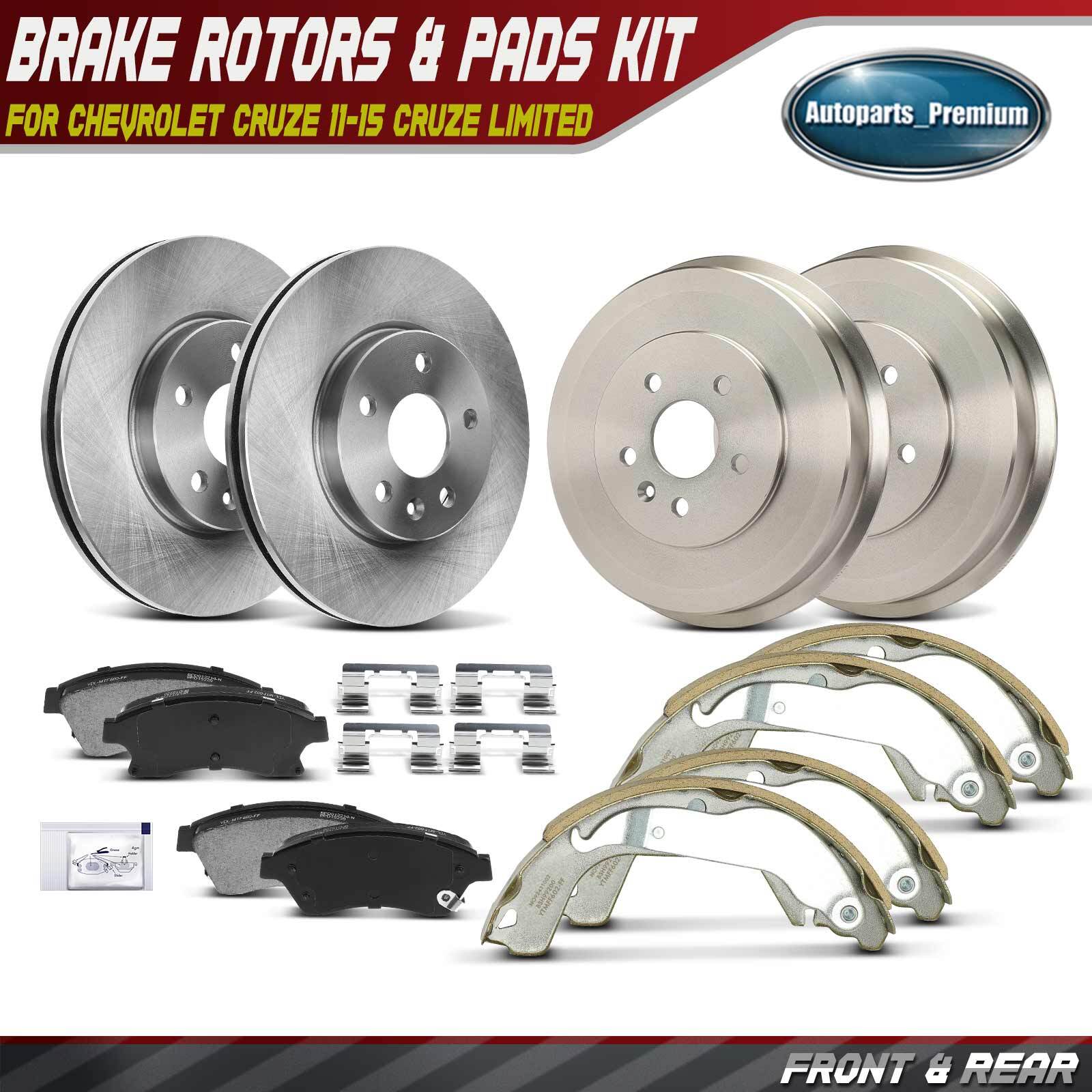 Front Brake Rotors & Brake Pads & Rear Brake Drums & Brake Shoes for Chevy Cruze