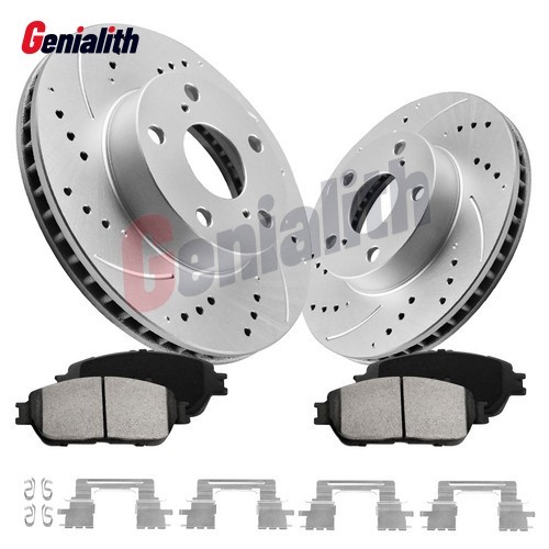 275mm Front Slotted Rotor Brake Ceramic Pad for 2005 2006- 2015 Toyota Tacoma