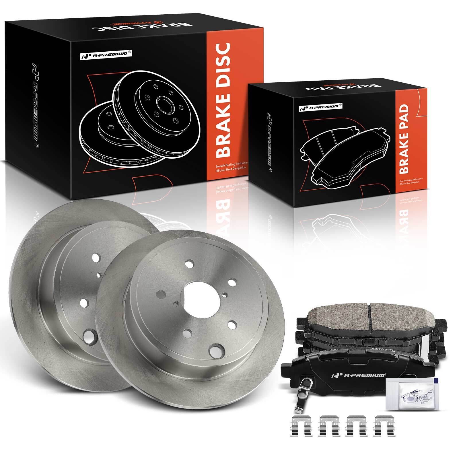 A-Premium Rear Disc Brake Rotors &Ceramic Brake Pad for Subaru WRX 2015-2021