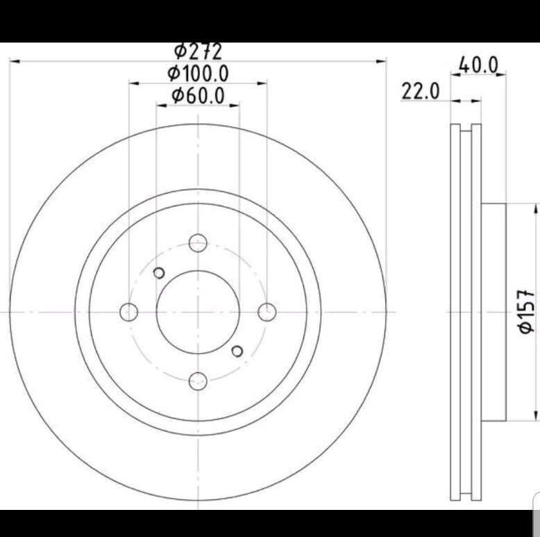 Mintex Brake Discs Pair V 272:4 Front Outer Diameter 272mm For Suzuki MDC2526