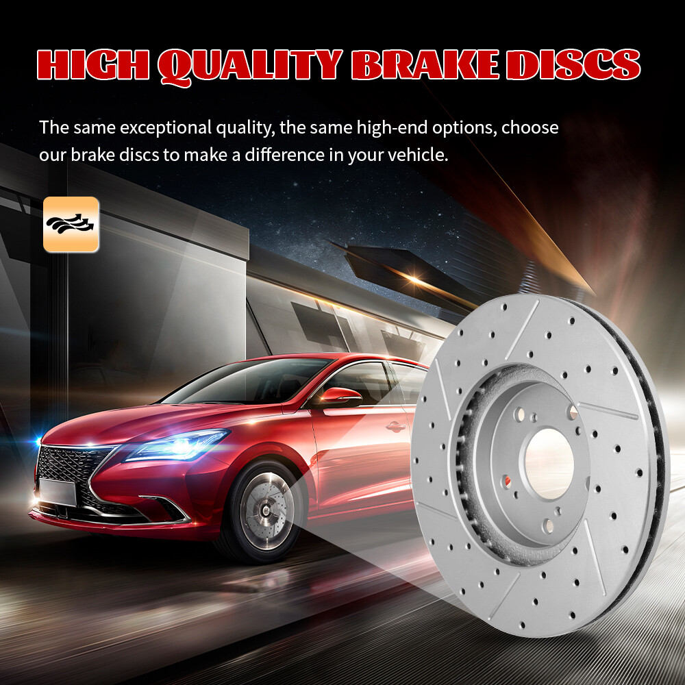 Front Disc Drilled & Slotted Brake Rotors for 2007 – 2022 2023 Nissan Altima