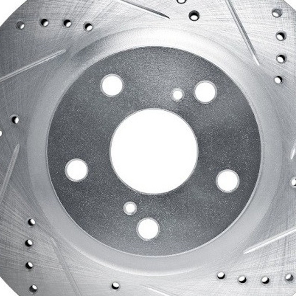 For BMW 325i 1991-1997 Rotor Set Front | Drilled and Slotted | Silver | Vented