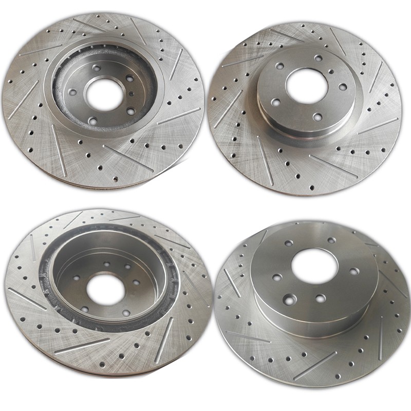 4pcs Front & Rear Drilled Slotted Brake Rotors Fit INFINITI G37 G35 Nissan 370Z