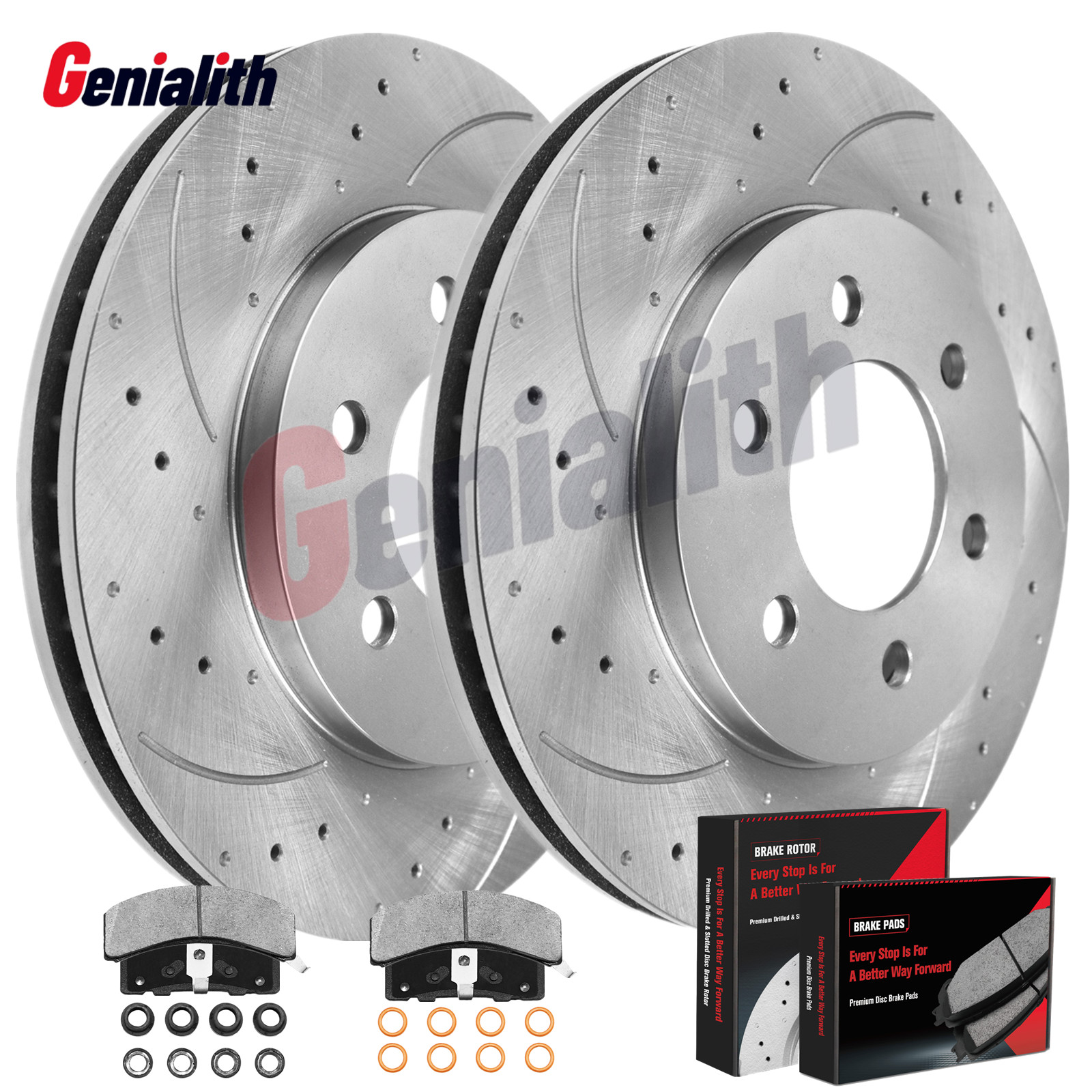For Chevy GMC K1500 K2500 Blazer Tahoe Yukon Escalade Front Rotors Brakes Pads