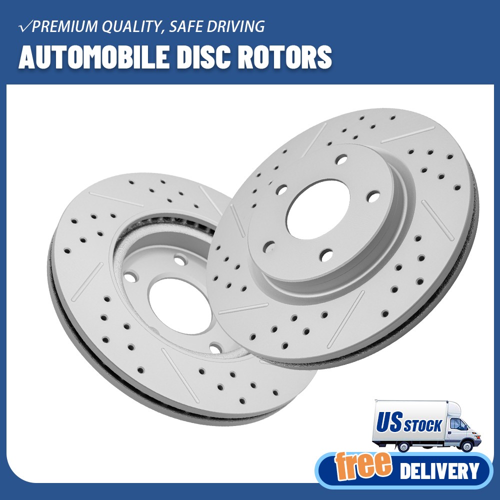 11.02 in Front Deilled & Slotted Brake Rotors for Nissan Sentra 2013 2014-2019