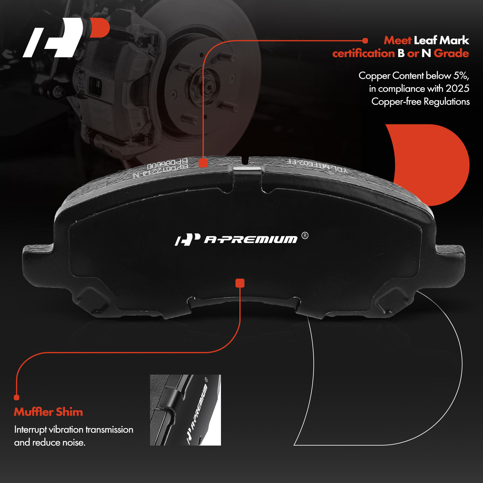 A-Premium Front Drilled Rotor&Brake Pad&Wheel Hub Bearing for Mitsubishi Eclipse