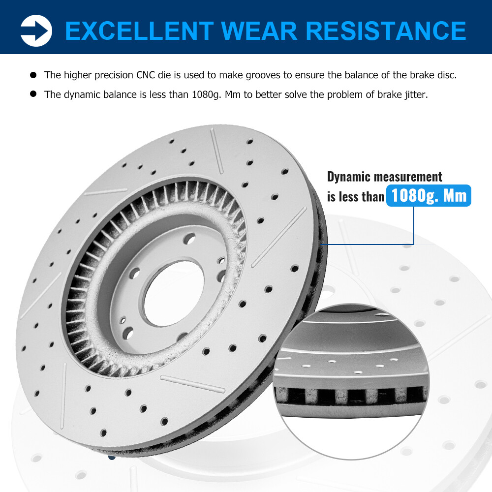 Front & Rear Drilled Rotors + Ceramic Brake Pads for 2010 – 2023 Toyota 4Runner