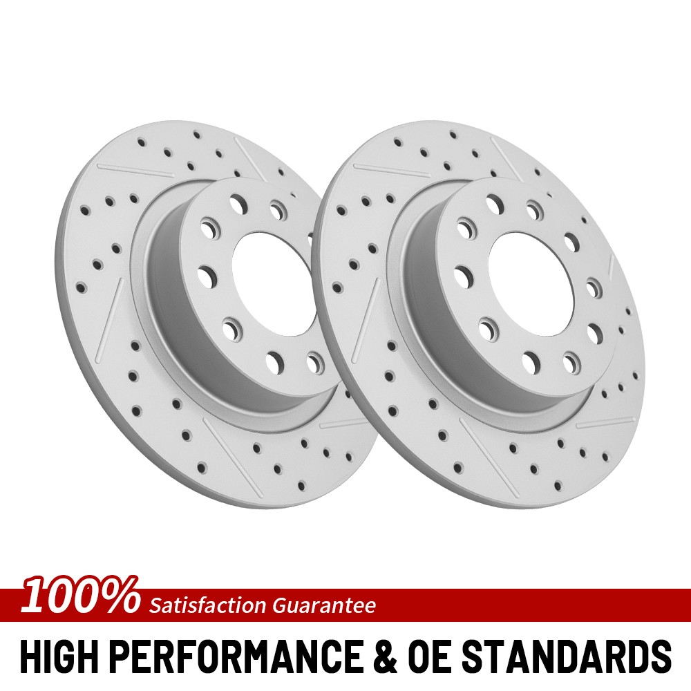 10.39 inch (264mm) Rear Drilled Brake Rotor For 2013 2014 2015 2016 Dodge Dart