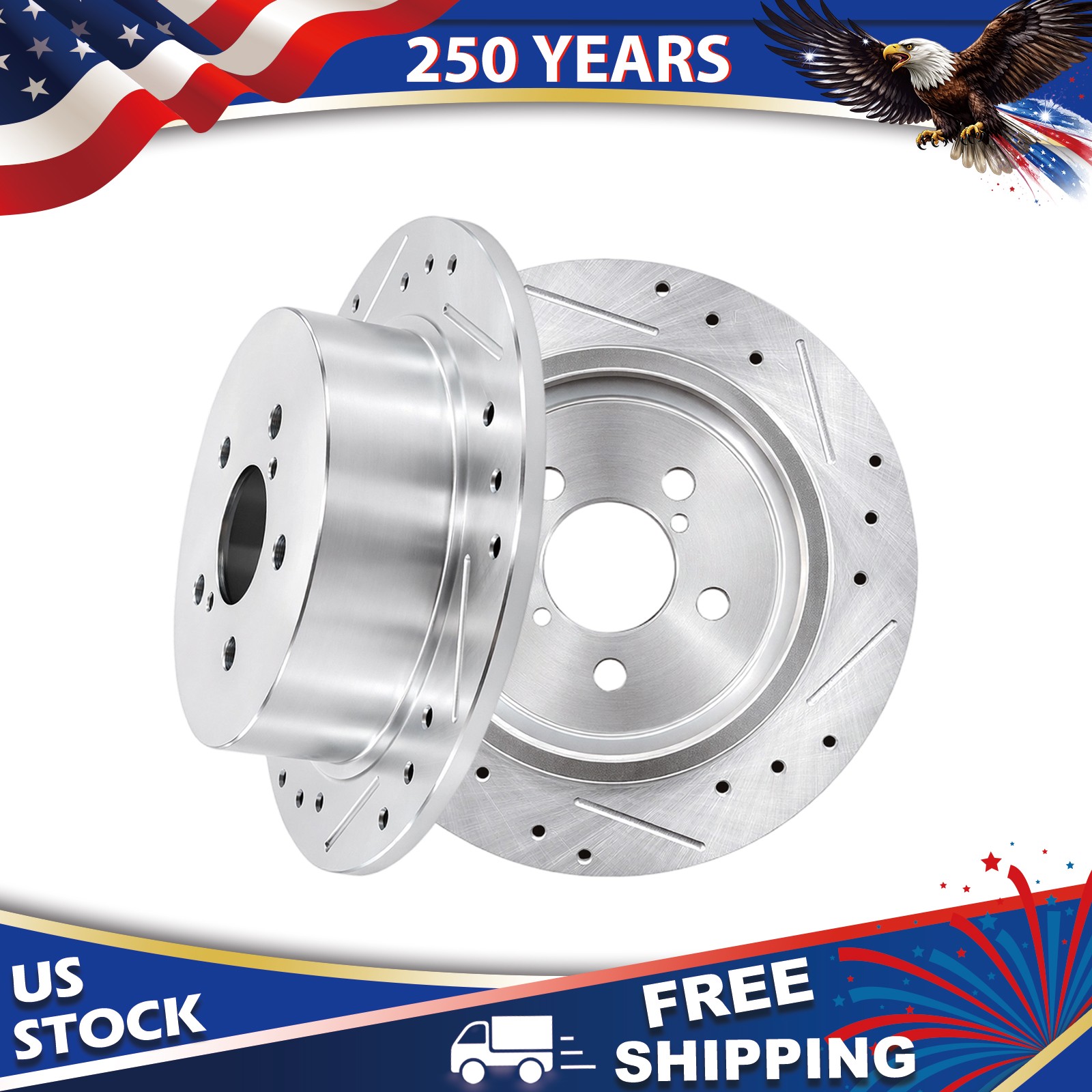 10.79” Rear Drilled Slotted Brake Rotors for 2005 – 2009 Subaru Legacy Outback