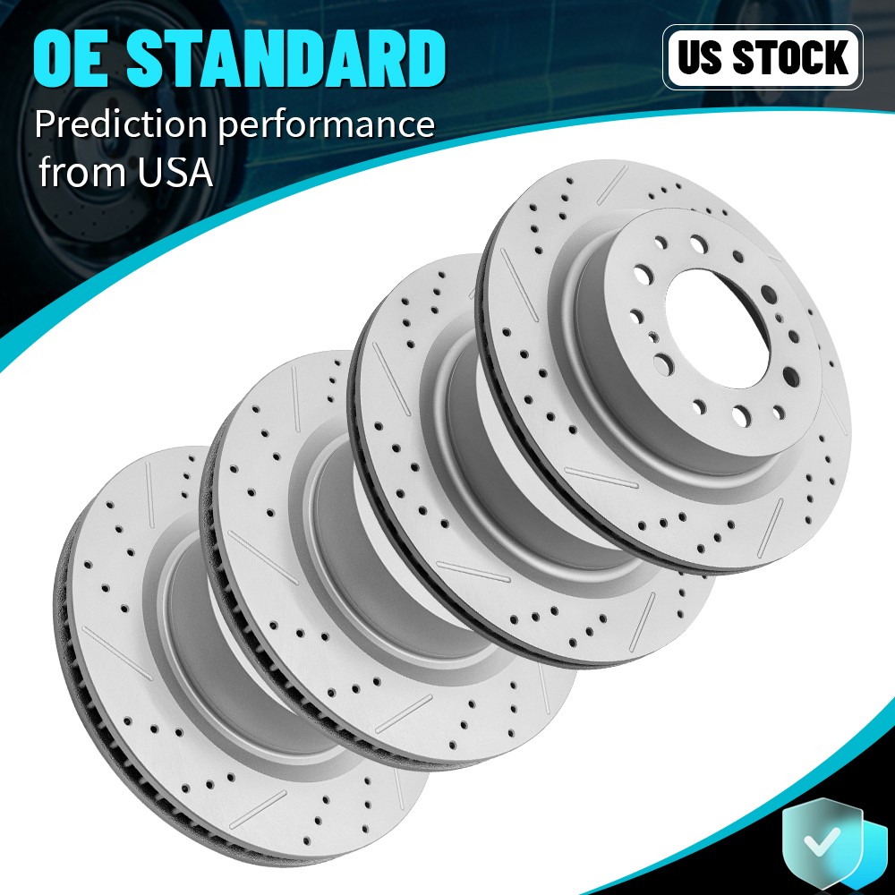 354mm Front & 335mm Rear Disc Brake Rotors for Toyota Tundra Sequoia Lexus LX600