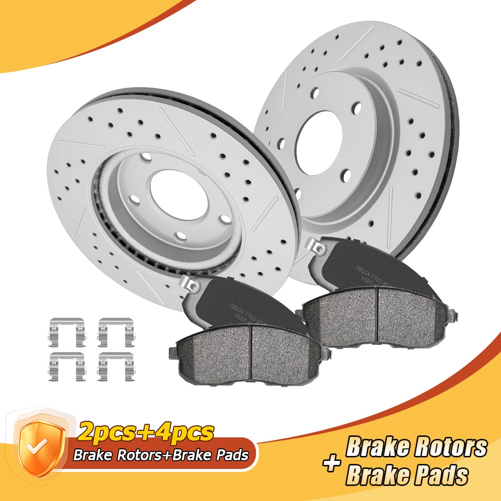 11.02 in Front Drilled Brake Rotors & Ceramic Pads for 2013-2017 Nissan Sentra