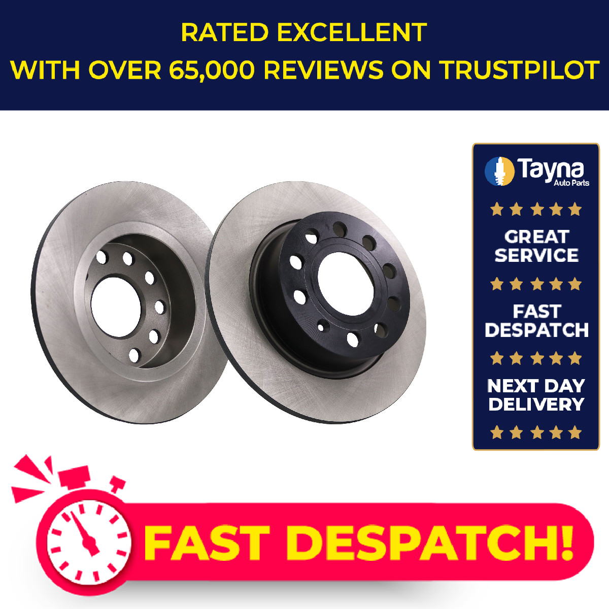 2x Brake Discs Pair Solid Rear 253mm NBD5729 NAPA Set 1K0615601AB 1K0615601K New