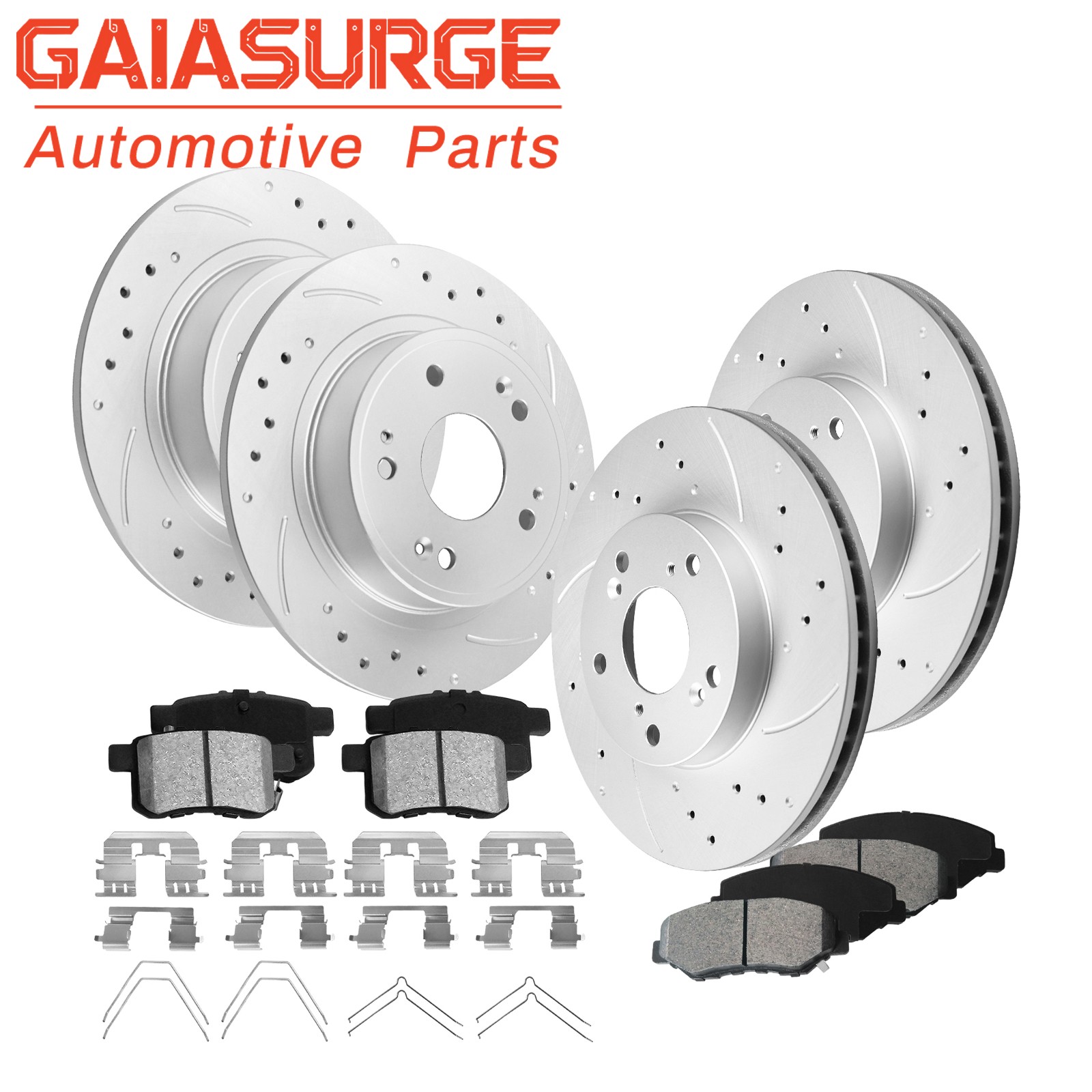 11.10″ Front Rear Disc Rotors Brake Pads Kit for 2008-2017 Honda Accord 2.4L