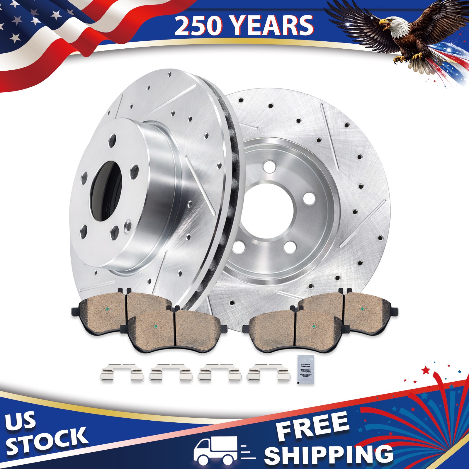 11.62” FRONT Drilled Brake Rotors Brake Pads for Mercedes-Benz C300 C250 SLK250