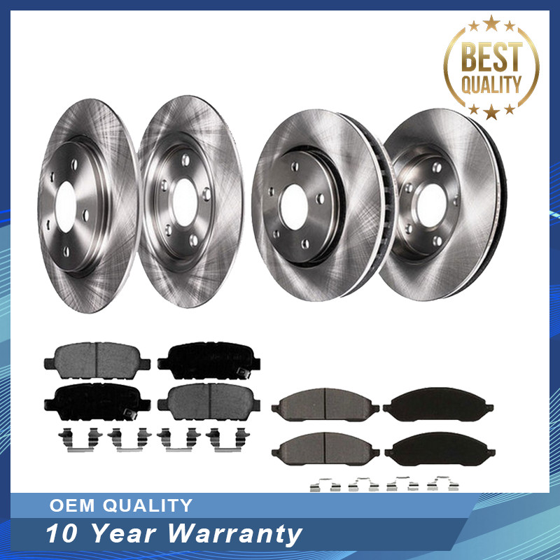 For Chevrolet Impala Brake Rotors and Brake Pads Front Rear Disc Rotors 5 Lugs
