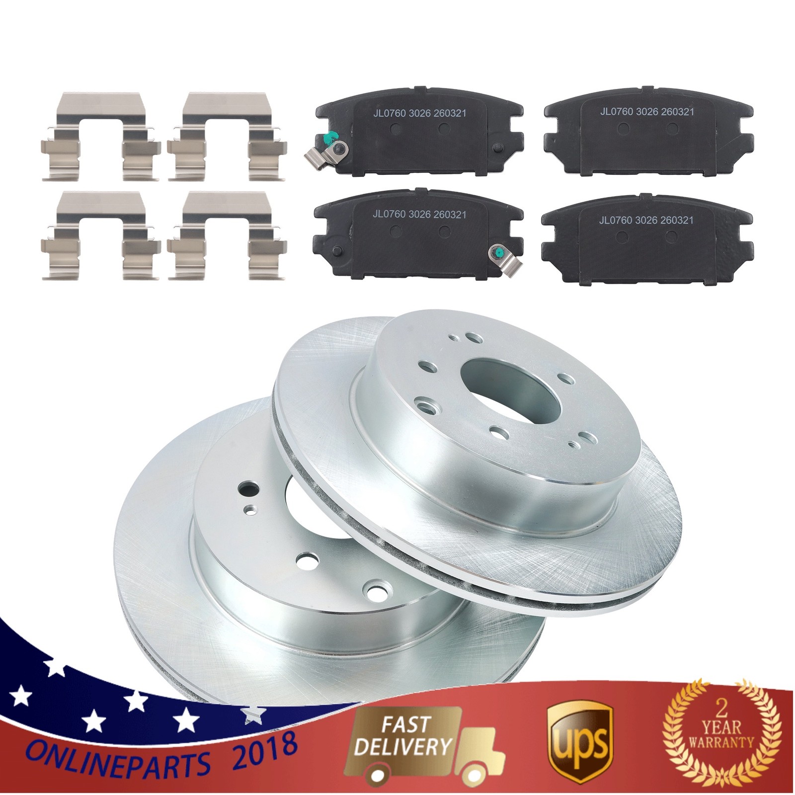 For Mitsubishi Galant Ralliart 2007 V6 3.8L Rear Disc Brake Rotors Ceramic Pads