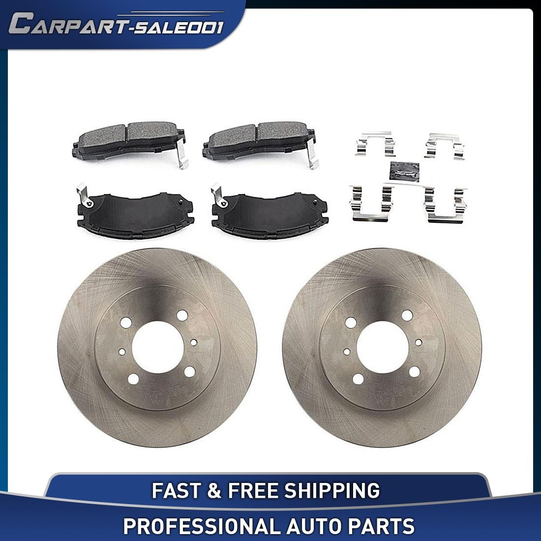Front Disc Brake Rotors Brake Pads Kit for 1998-2002 Mitsubishi Mirage 1.5L