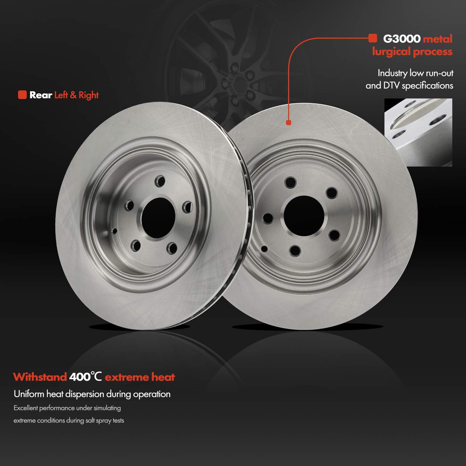 2pcs Rear Left & Right Side Disc Brake Rotors for Chevrolet SS 2015-2016 V8 6.2L