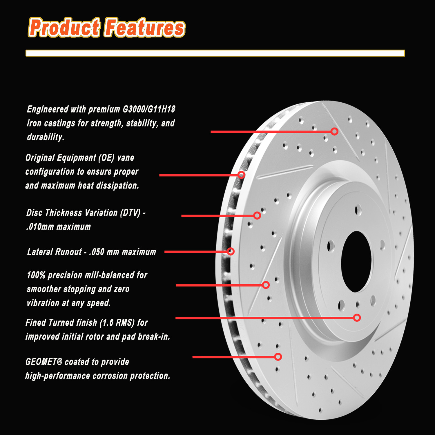 Front & Rear Drilled Slotted Rotors + Pads for 2011-2021 Durango Grand Cherokee