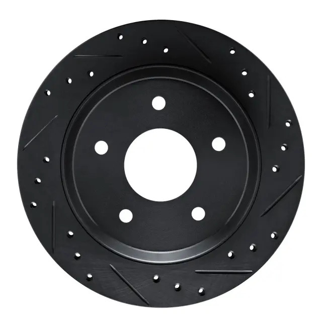 Genuine DFC Brake Rotor – Drilled and Slotted – Black 633-47015R