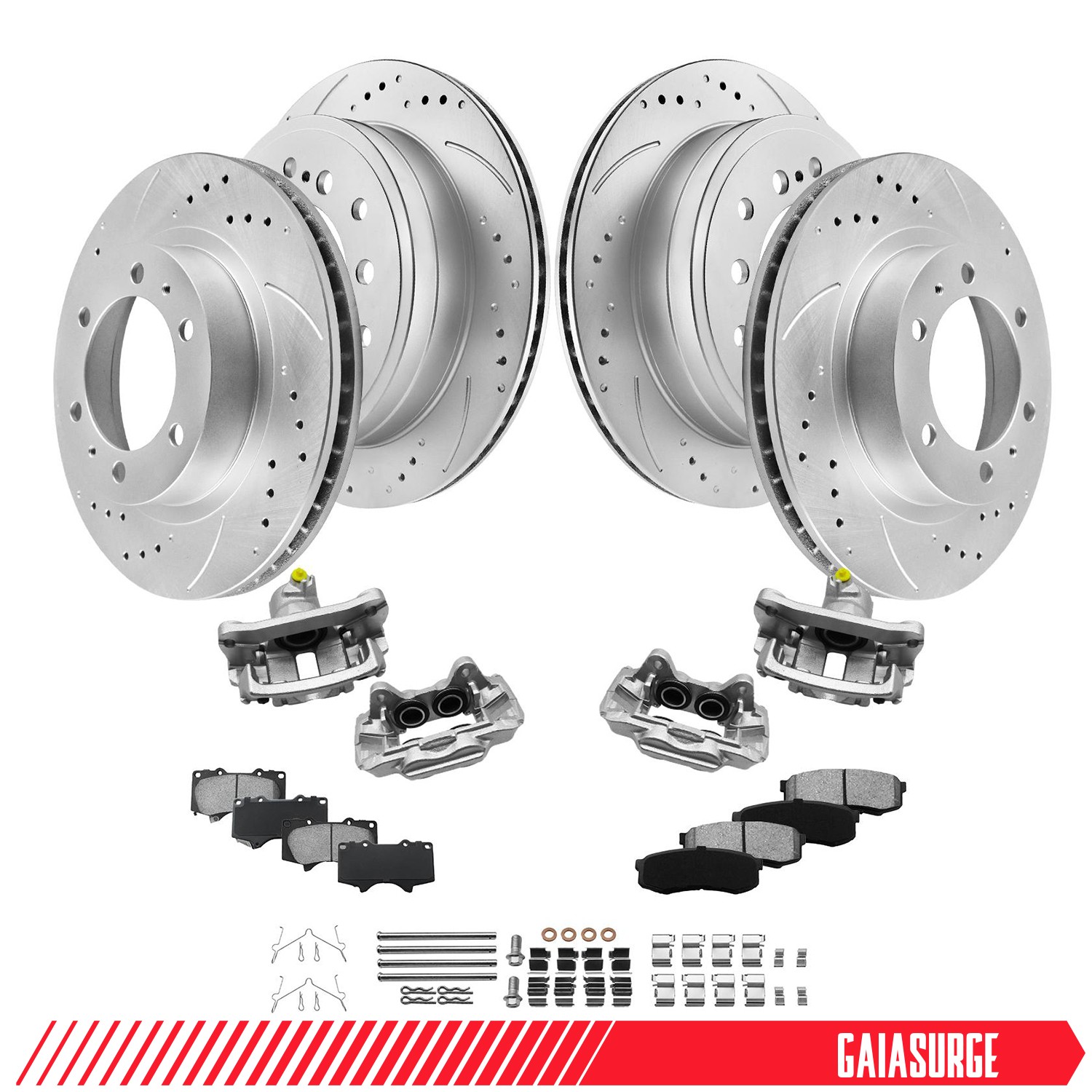 Front Rear Brake Rotors & Pads + Brake Calipers for Toyota 4Runner FJ Cruiser