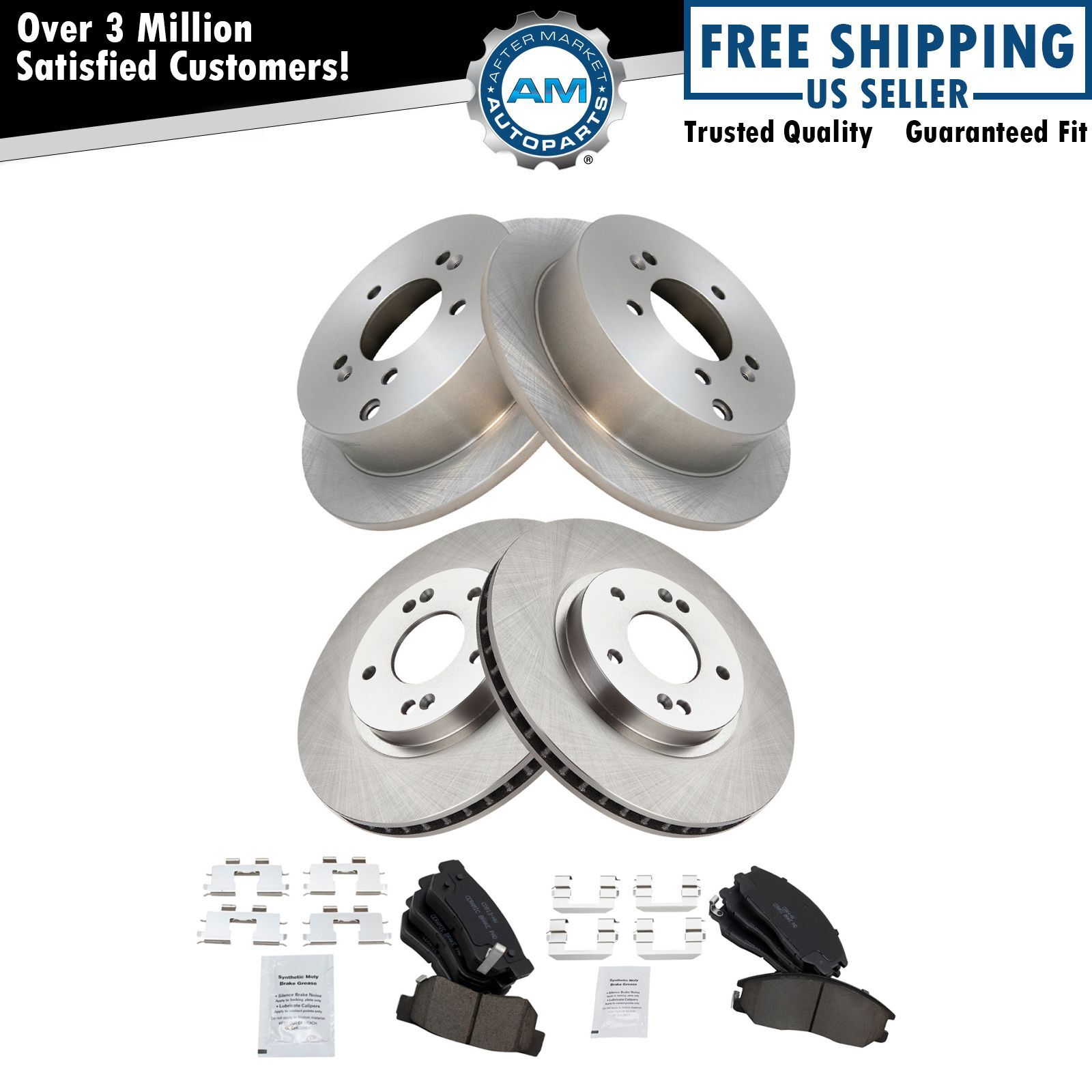 Front & Rear Premium Posi Ceramic Brake Pad & Rotor Kit for Santa Fe