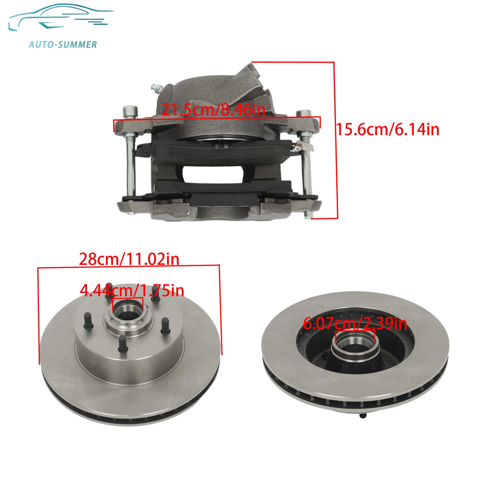 Front Power Disc Brake Conversion Kit Drilled Rotors Set For Chevy Bel Air 55-57