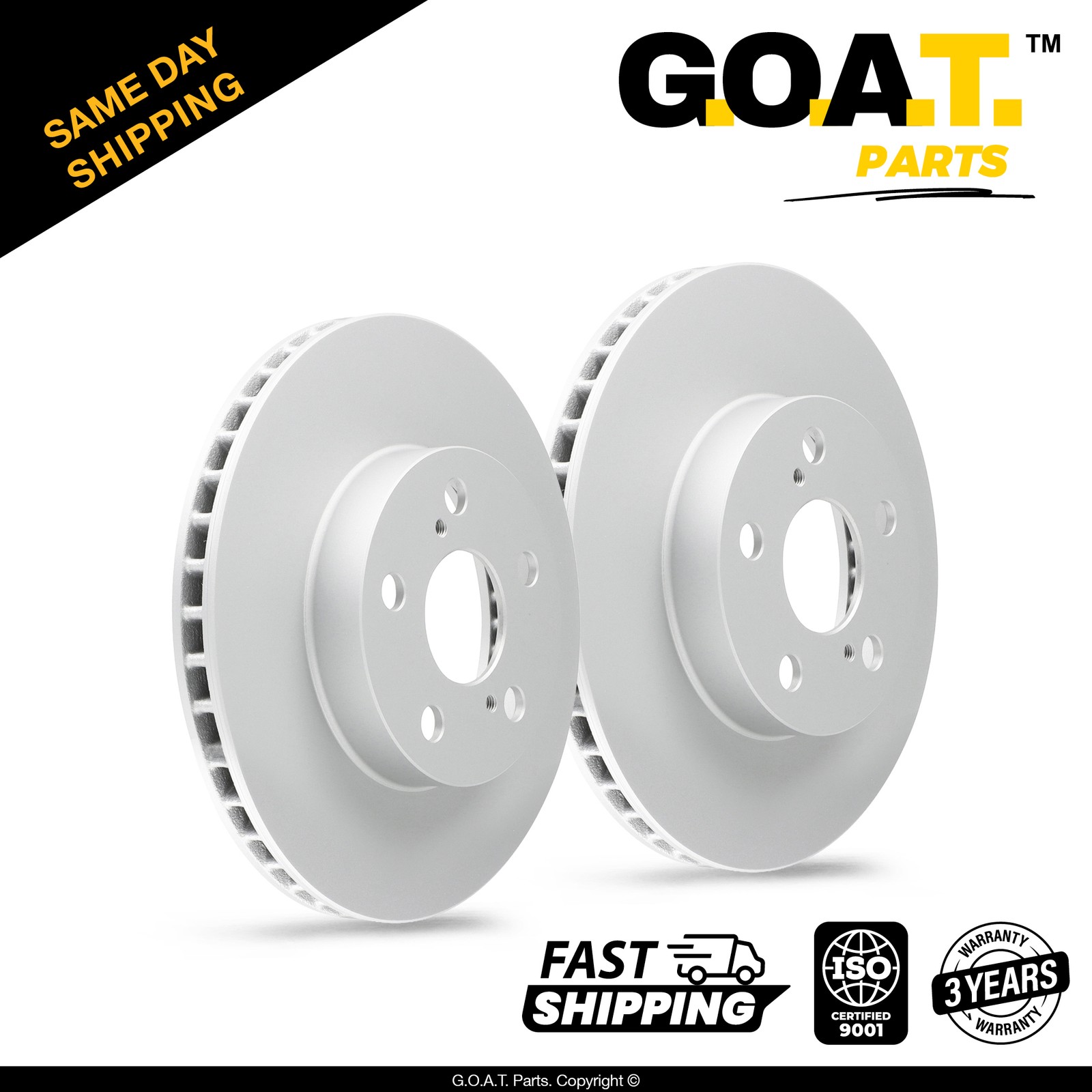 Front Brake Rotors Set for 2004-2009 Toyota Prius Replacement 10.04 inch
